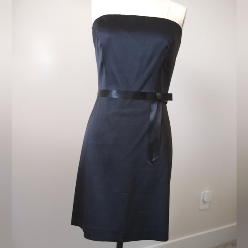 Strapless Midi Black Dress by Laundry by Shelli Segal Sz 10 Formal Events
